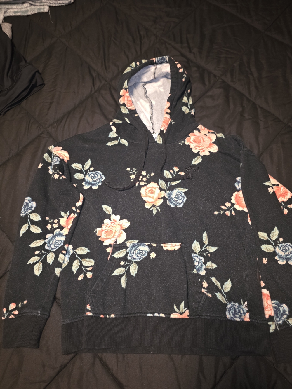 Vans Black Floral Hoodie Sweatshirt - Women's